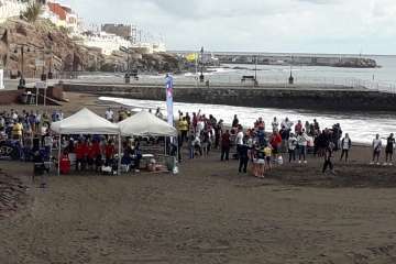 Encuentro Insular de Escuelas de Lucha Canaria en Melenara-Telde (Foto TA)