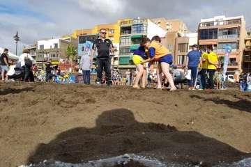 Encuentro Insular de Escuelas de Lucha Canaria en Melenara-Telde (Foto TA)