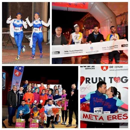 Pareja participante en la carrera que dio comienzo a las 20.00 horas (Foto TA)