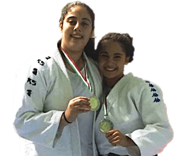 Las judocas Zuleima Falcón y Getsemaní Almenara, del CD Judo Akari (Foto TA)