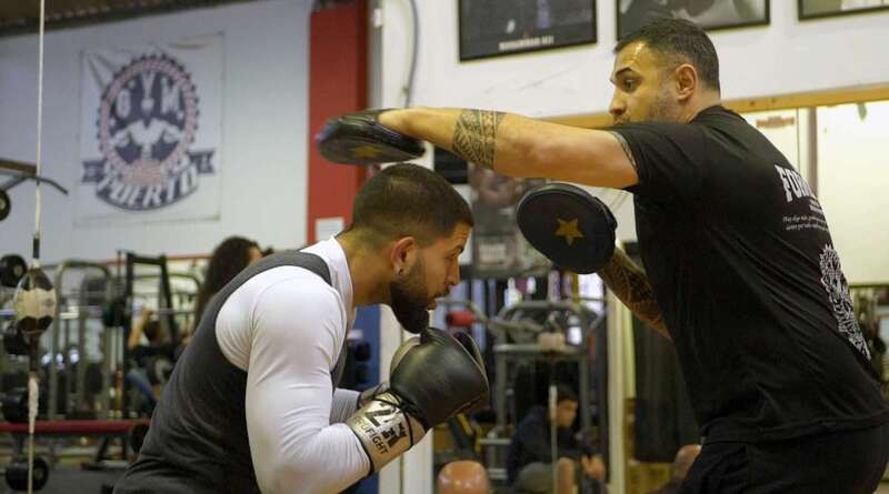 El teldense Ferino V, entrenando junto a Carlos Formento (Foto TA)