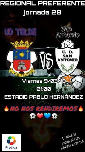 Cartel del partido (Foto TA)