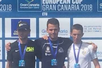 El joven teldense Pablo Rodríguez brilla en el Gran Canaria Triatlón (Foto TA)