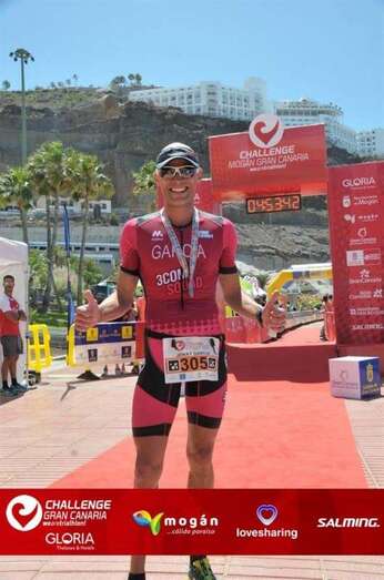 Jonay García, al llegar a la meta (Foto TA)