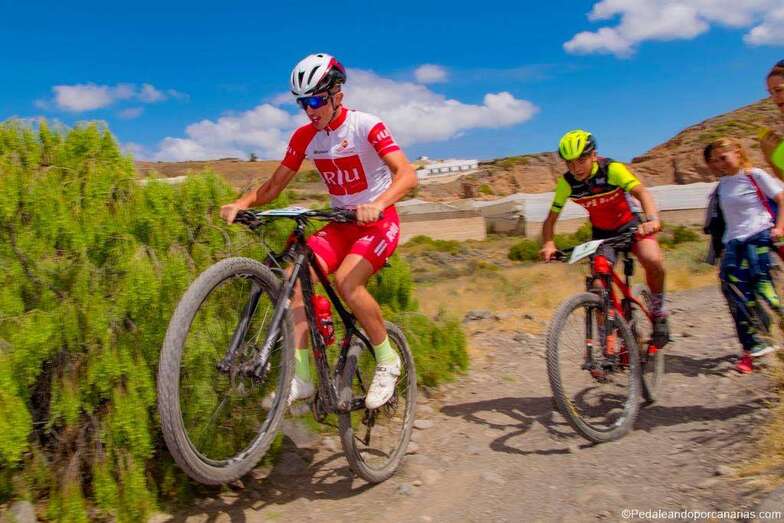 Pablo Rodríguez, durante la prueba en el Barranco Real (Foto Pedaleandoporcanarias.com)