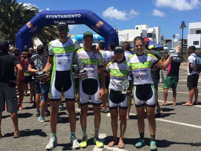 Los cuatro corredores que lograron podio este sábado en Lanzarote (Foto TA)