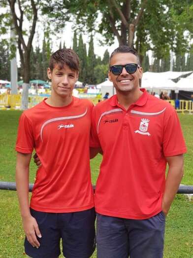 Darío López-Dávalos y su entrenador Miguel Santana (Foto TA)