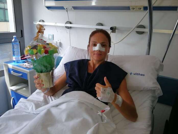  La portera internacional Silvia Navarro, operada este lunes de una fractura en los huesos de la nariz (Foto TA)