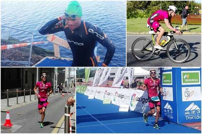 Jonay García, en diferentes fases de la competición (Foto TA)