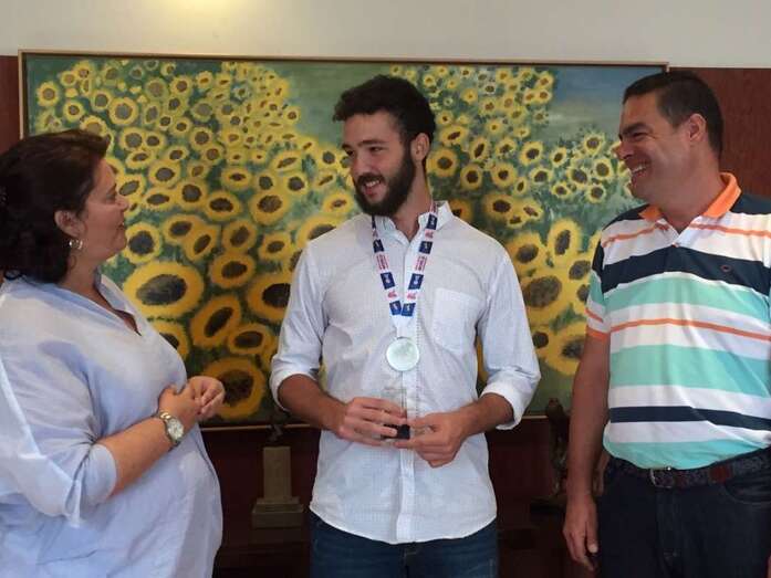 Kilian Ramírez, durante una recepción oficial en el Ayuntamiento de Telde (Foto TA)