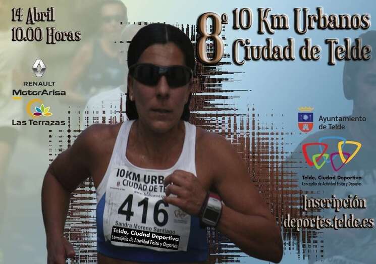 La deportista teldense Sandra Moreno ilustra el cartel de la prueba (Foto TA)