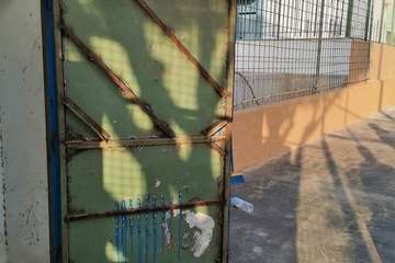 Antes, durante y después de las obras de mejora de la cancha (Foto TA)