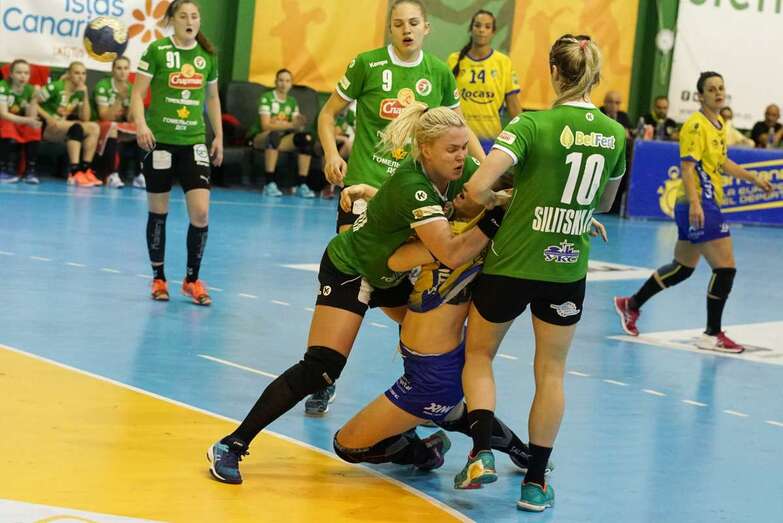 Imagen del partido de ida jugado en Telde (Foto TA)