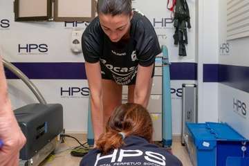 Primer día de revisiones médicas del Rocasa en el HPS (Foto cedida por el club)