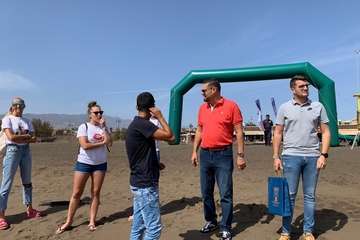 Llegada de Carmelo Santana a Melenara (Foto TA)