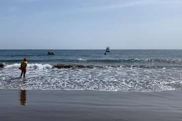 Llegada de Carmelo Santana a Melenara (Foto TA)