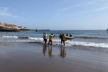 Llegada de Carmelo Santana a Melenara (Foto TA)