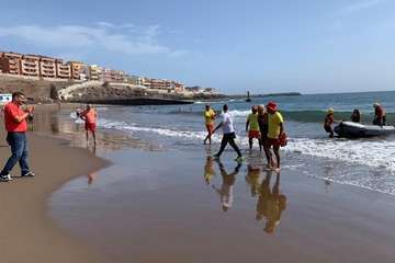 Llegada de Carmelo Santana a Melenara (Foto TA)