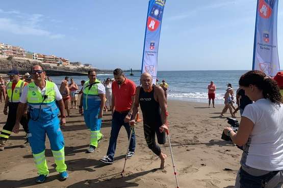 Llegada de Carmelo Santana a Melenara (Foto TA)