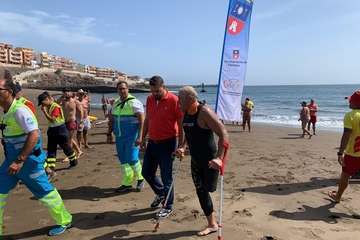 Llegada de Carmelo Santana a Melenara (Foto TA)