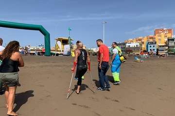 Llegada de Carmelo Santana a Melenara (Foto TA)