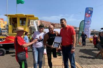 Llegada de Carmelo Santana a Melenara (Foto TA)