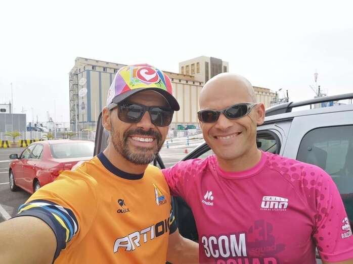 Miguel Santana y Jonay García, atletas de Telde (Foto TA)