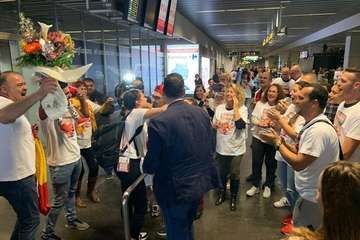 La subcampeona del mundo, Almudena Rodríguez, recibida a lo grande en Gando (Foto TA)