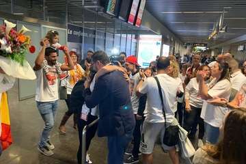 La subcampeona del mundo, Almudena Rodríguez, recibida a lo grande en Gando (Foto TA)