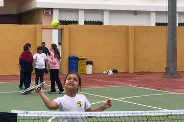 Deportes promueve el tenis entre los escolares del Valle de los Nueve y Lomo Magullo (Foto TA)