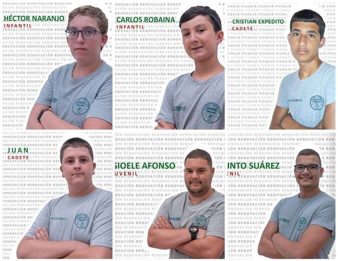Algunos de los integrantes de los equipos Infantil, Cadete y Juvenil/Castro Morales