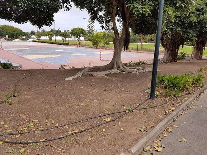 Cancha deportiva del parque urbano de San Juan.