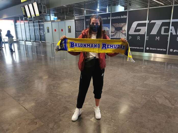 Agni Zygoura, a su llegada al Aeropuerto de Gran Canaria/TA.