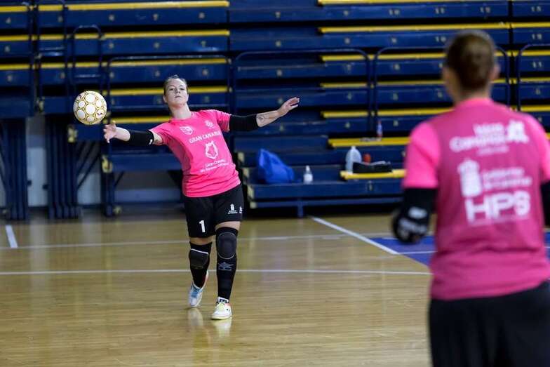 Mariona SolÃ , durante un entrenamiento del Teldeportivo (Foto TA)