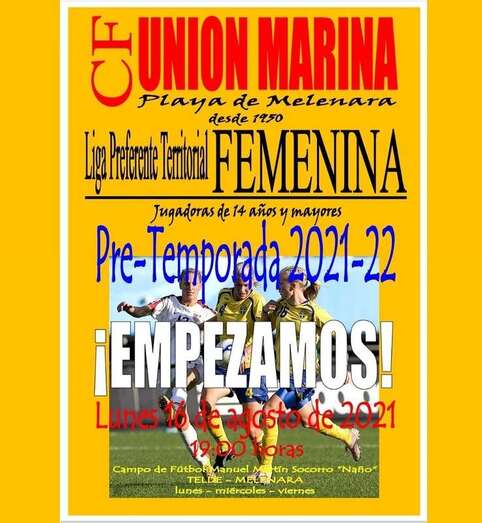 Cartel del anuncio de la nueva pretemporada del equipo femenino/TA.