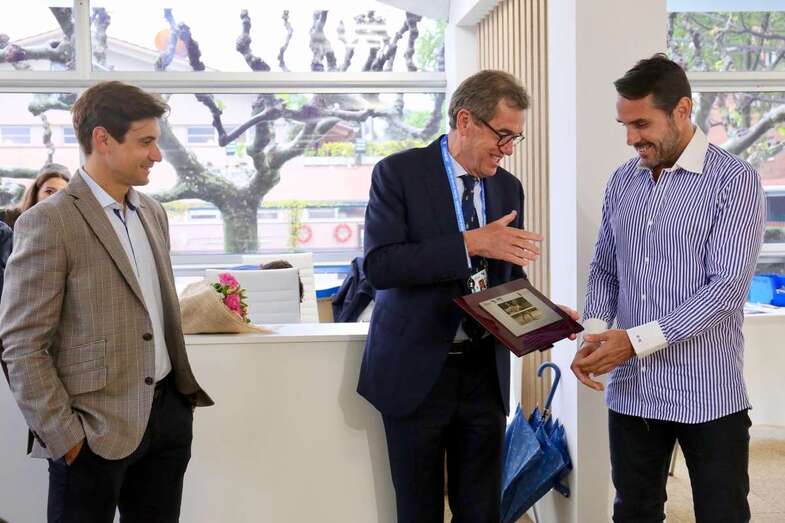 Momento del homenaje a David Marrero en Barcelona/Real Club de Tenis de Barcelona.
