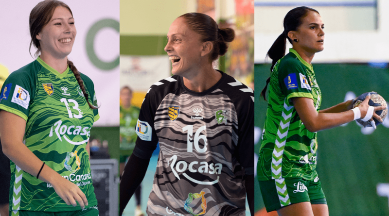 Las tres jugadoras del Rocasa que han sido convocadas/TA.