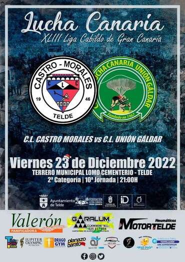 Cartel del encuentro luchístico/Castro Morales.