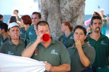Imagen de archivo de una huelga del personal de Parques y Jardines (Foto TA)