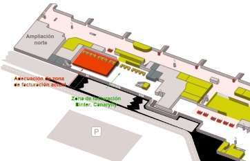 Mapa de la actuación que se llevará a cabo estos días en el Aeropuerto (Foto TA)