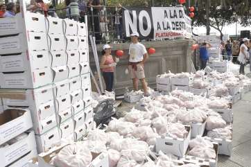 La protesta multitudinaria tuvo lugar en el parque de San Telmo (Foto Acfi Press)