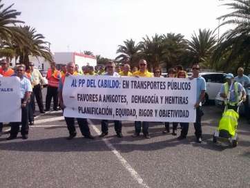 Protesta de los taxistas de Telde e Ingenio la pasada semana (Foto TA)