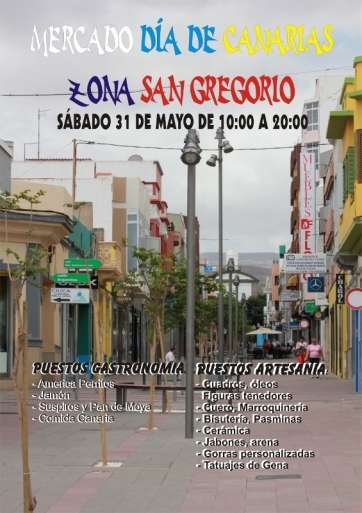 Cartel del Día de Canarias en San Gregorio (Foto TA)