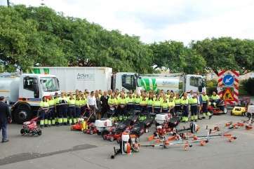 La presentación del nuevo material y uniformidad tuvo lugar este lunes en el parque urbano de San Juan (Foto TA)