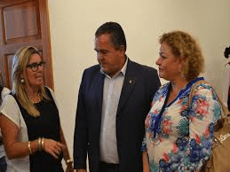 Imagen de archivo de Castellano, Santana y González Calderín durante un acto en Telde (Foto TA)