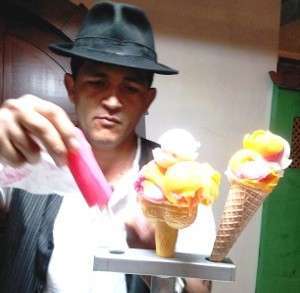 Puesto de helado artesanal en la Feria de la Naranja de Telde (Foto TA)