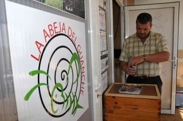 Imagen de archivo de un stand con la miel La Abeja del Guanche (Foto TA)