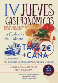 Cartel del evento de los Jueves Gastronómicos que se celebrarán en la Cofradía de Taliarte (Foto TA)