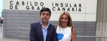 El consejero de Empleo del Cabildo, Gilberto Díaz, y la concejala de Desarrollo Local de Telde, Soledad Hernández (Foto TA)