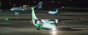 Aterrizaje del nuevo ATR 72-600 en Gando (Foto Juan Antonio Rico)